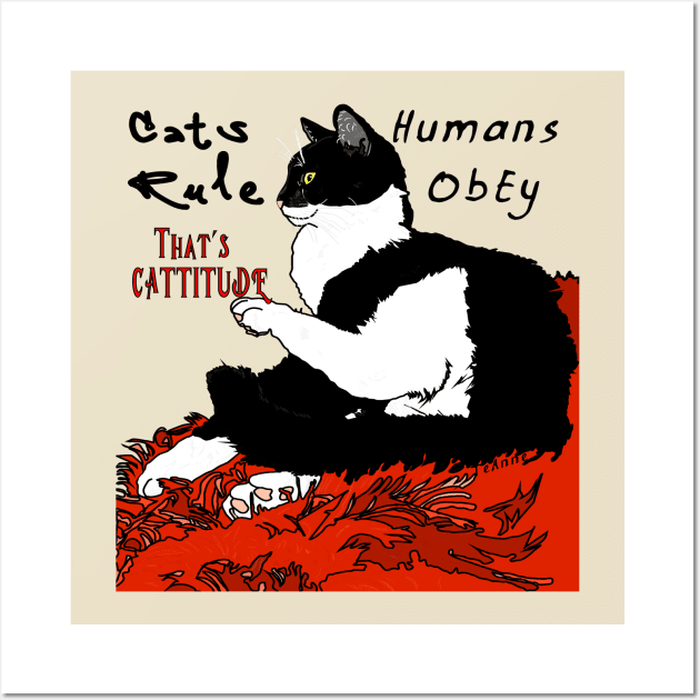 Cute Tuxedo Cat I haz attitude  Copyright TeAnne Wall Art by TeAnne